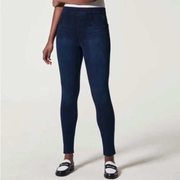 SPANX Jean-ish Ankle Leggings Jeggings Pull On Blue Size Small - Picture 1 of 8